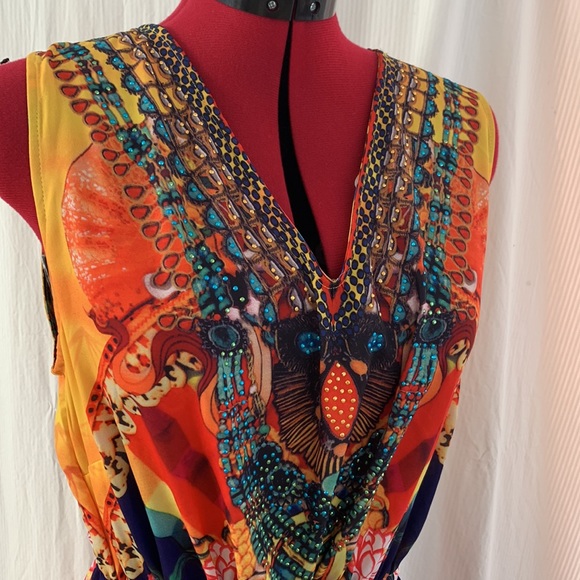 Floral lotus embellished maxi dress Size 16 - Picture 2 of 11